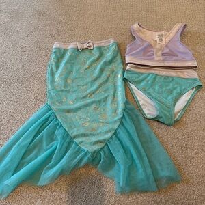 Disney Girls Little Mermaid swim set size 7/8